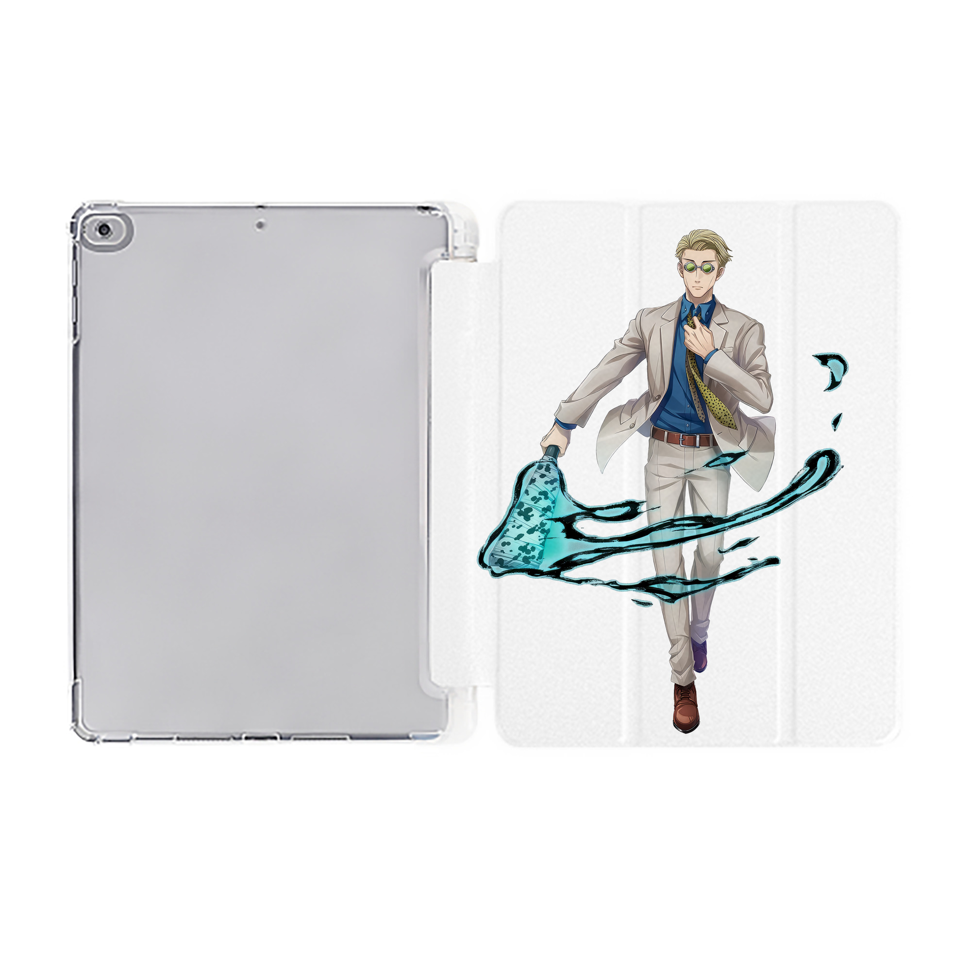（画像用） 呪術廻戦 Jujutsu Kaisen IPad ケース ペン収納付き 三つ折りスタンド PUレザー×シリコン 対応機種9.5/10.5/10.9インチ